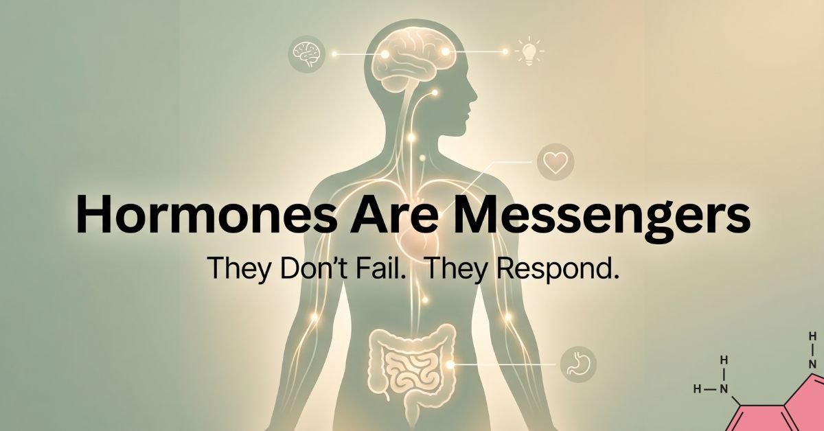 hormones as messengers illustration showing body communication between the nervous system, emotions, and energy balance in holistic health